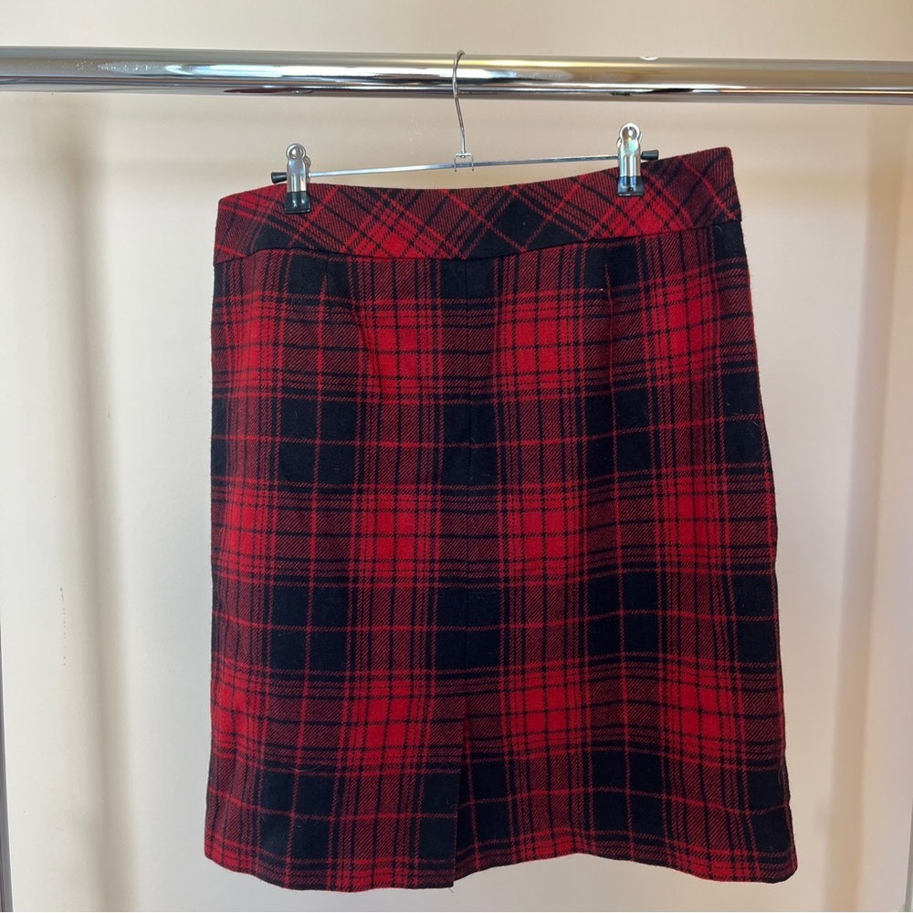 Eddie Bauer Red and Black Plaid Mini Skirt